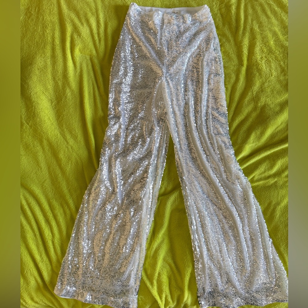 12th Tribe Silver Sequin Pants